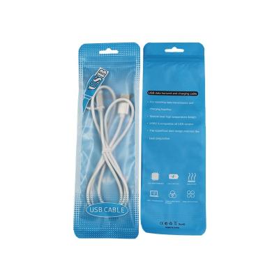 China USB Recyclable Tote Bags Mobile Phone Cable Charger Long Zip Lock Bags With Printing for sale