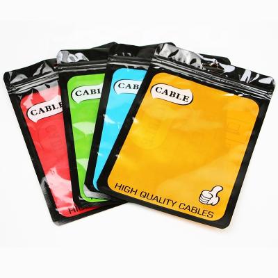 China Retail Recyclable Plastic Packaging Bag Poly Opp Bag For Mobile Phone Accessories Data Cables Packaging Bags for sale