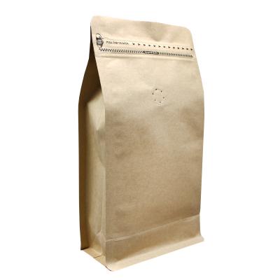 China Recyclable Hot Selling Product Flat Bottom Biodegradable Coffee Packaging Bags With Valve for sale