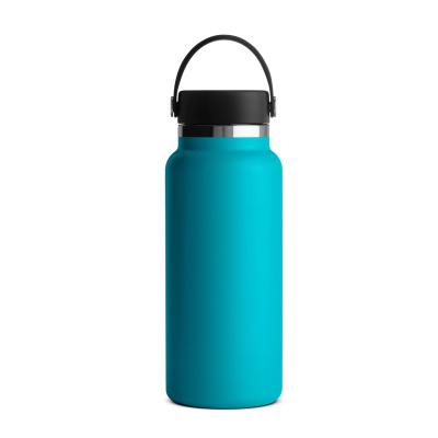 China Stocked Stocked 1l 32oz gym sports vacuum insulated sublimation double wall stainless steel water bottle with handle for sale