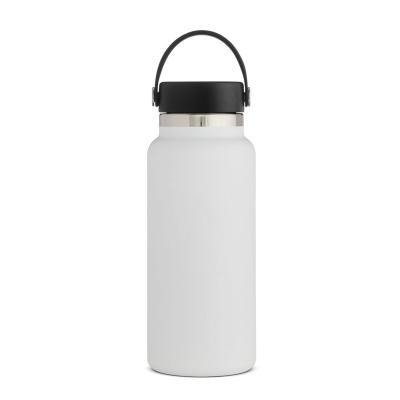 China Stocked Custom logo 1l 32oz gym sports vacuum insulated sublimation double wall stainless steel water bottle with handle for sale