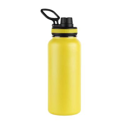 China Stocked Custom logo 1l 32oz gym sports vacuum insulated sublimation double wall stainless steel water bottle with handle for sale