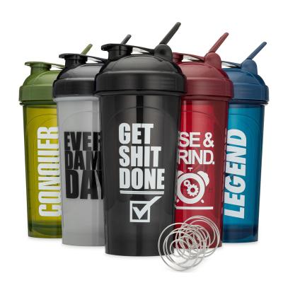 China Stocked Custom logo 28oz 700ml bpa free plastic motivational gym sports protein shaker water bottle shaker cup for sale