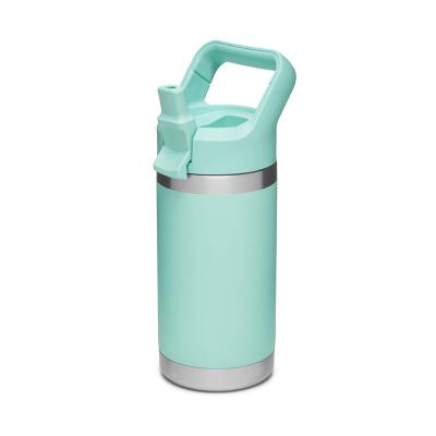 China Custom Logo 350ml 12oz Thermos Thermos Stainless Steel Child Kids School Stocked Water Bottle With Straw Lid for sale