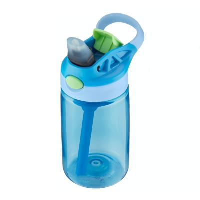 China Custom logo stocked 480ml 14 oz bpa free plastic portable clear school water bottle kids child with straw for sale