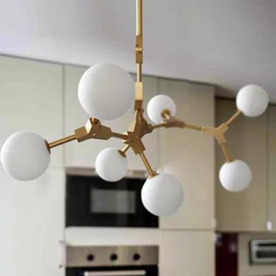 China Nordic Modern Glass Ball Magic Gold Chandelier Branch Lamp Bean Style Chandelier Indoor Decoration Led Lighting for sale