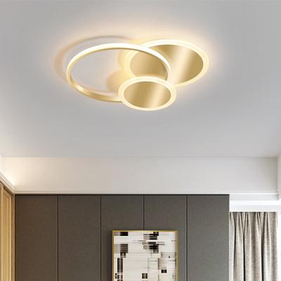 China Modern guzhen the gold round shade acrylic decoration ceiling lamp for indoor for sale