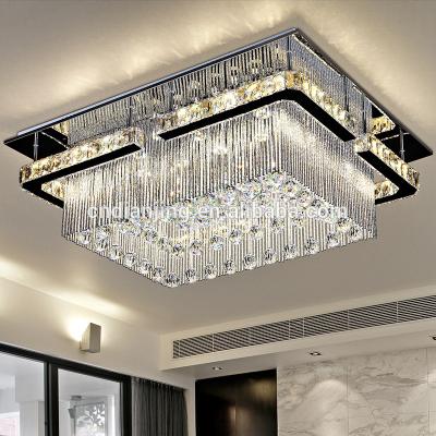 China Modern Simple Modern Square Lamp Rain Drop Crystal Lamp LED Chandelier Lights and Lighting for sale