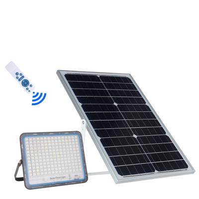 China With mono solar panel in high work efficiency > BOSUN 21% super brightness smd ip65 40w 60w 100w 200w 300w waterproof outdoor remote control solar led floodlight for sale