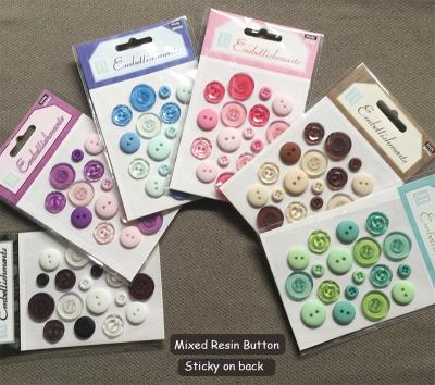 China Europe Scrapbooking Embellishment Mixed Buttons Resin Material All Creative And Sticky Buttons for sale