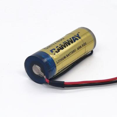 China Industrial equipment 3v Li-Mno2 Primary Battery RAMWAY Cr17450 With Line For Industrial Control Plc Equipments for sale