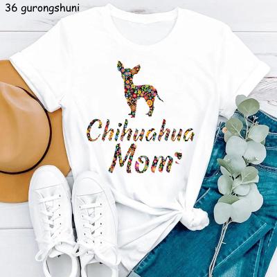 China 2022 Sale Women's Animal T-shirt Dog Lover Gift Summer Print Watercolor Chihuahua T-shirt Hot Funny Funny T-shirt Mom Viable Full for sale