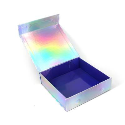 China Handmade cupcake boxes holographic wick box, holographic glass gift box, holographic chocolate candybar box for sale