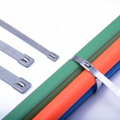 China Electrical Applications Wire Zip Ties Self Locking Stainless Steel 4.6mm Width - Ball Lock for sale