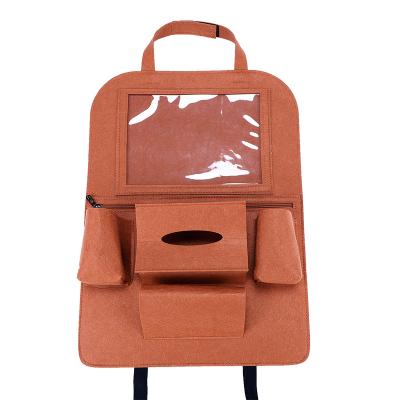 China Brief & Wholesale Custom Multifunctional Simple Color Felt Car Back Pocket Car Back Seat Pocket Felt Car Transparent Umbrella Hanging Bag for sale