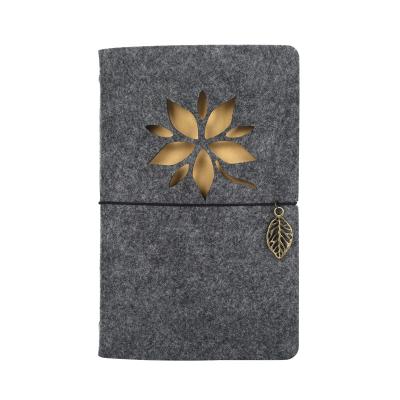 China Mini Wholesale Felt Book Mini Diary Flower Pattern Polyester Sheet Book Material Manual Summer A6 Loose Felt Hollow NC ; HEB for sale