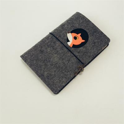 China Mini Custom A6 Felt Loose-leaf Notebook Felt Diary Cartoon Pattern Polyester Environmental Protection This Heart Tongue for sale