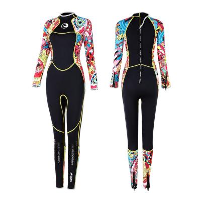 China New Hot Selling Women's Wetsuit 3mm Thickened Neoprene Long-sleevedjellyfish One-piece Cold-proof Surfing Suit Swimming Suit Snorkel for sale