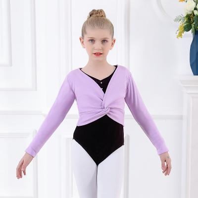 China Dress up children's dance clothes autumn and winter style plus velvet thickening practice clothes coat long-sleeved ballet shawl small for sale