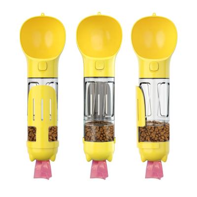 China Automatic Hot Multi Function Dog Food Water Pet Bottle Feeder Outdoor Easy Pick Up Portable Feeder Bottle Colored Bowls for sale