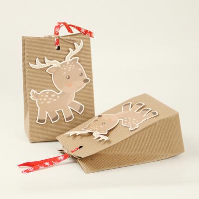 China New Handmade Deer Card Wrapping Paper Candy Packaging Bag Christmas Gift Candy Packaging Box In Stock for sale