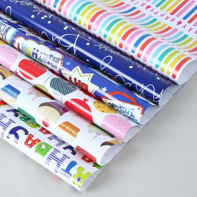 China Fashion Biodegradable Popular Birthday Wrapping Paper in Current Wholesale Birthday Candle Design Gift Gift Box Wrapping Wrapping Paper for sale