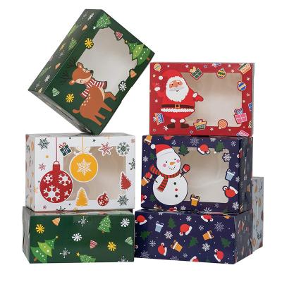 China Wholesale Aseptic High Quality Elks Santa Claus Cardboard Box Christmas Children Biscuit Cookie Gift Paper Box Party Birthday Snowman for sale