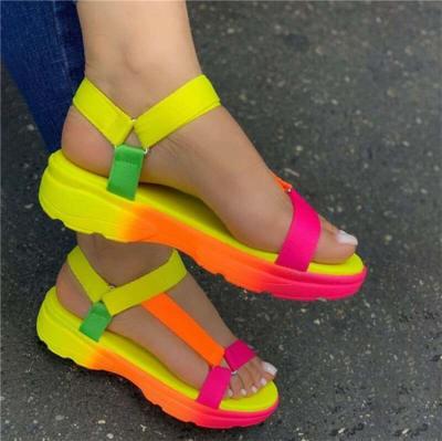 China Breathable Drop Shipping Wedges Ladies Cork Platform Women Sandals Luxury Casual Slip On Sandals Sandal Ladies for sale