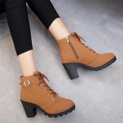 China Drop Shipping 2021 Autumn Platform Growing Black Boots For Women High Ankle Boots Homme Boots for sale