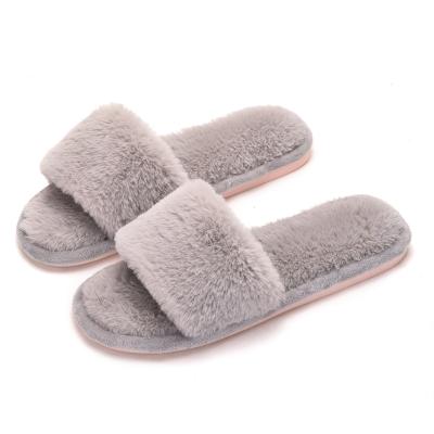 China Mink Fur Slippers Fuzzy Slippers Home Shoes Woman Ledis Anti-slippery drop shipping slipper for sale