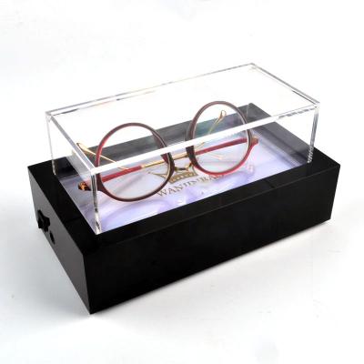 China Square LED Rectangle Eyeglass Sunglass Eco - Friendly Material Making Acrylic Display Case for sale