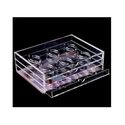 China Wholesale New square clear acrylic eyelash storage box with drawers for display for sale