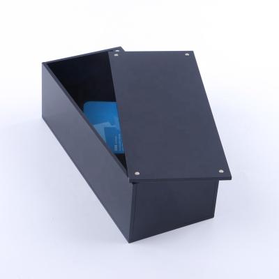 China Eco - Friendly Black Square Material Online Shopping Acrylic Storage Box With Magnet Lid for sale