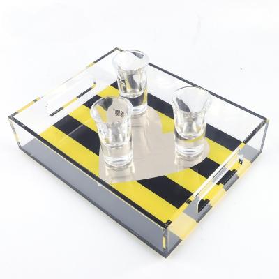 China Eco - Friendly Material Custom Plexiglass Printed Acrylic Food Serving Tray for sale