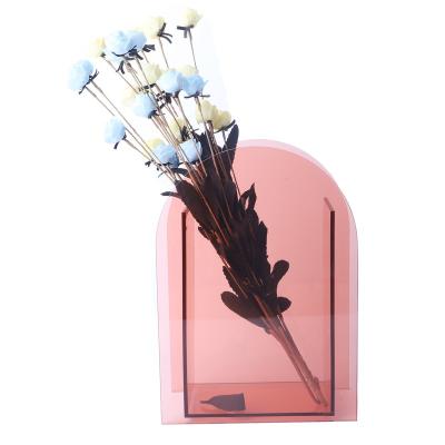 China Eco - Friendly Material Clear Acrylic Flower Display Vase Perspex Flower Stand for sale