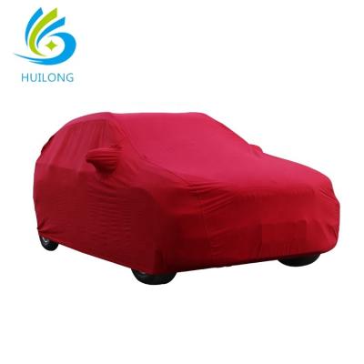 China Protect Car Custom Print Advertising Fitted Spandex Fancy Elastic Stretch Soft Car Indoor Cover for sale