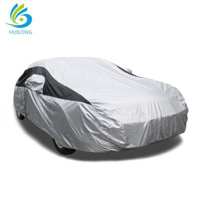 China 2022 Luxury Design Waterproof And Durable Silver Black Cover Car Single Layer Auto Cover For Car Accessories for sale