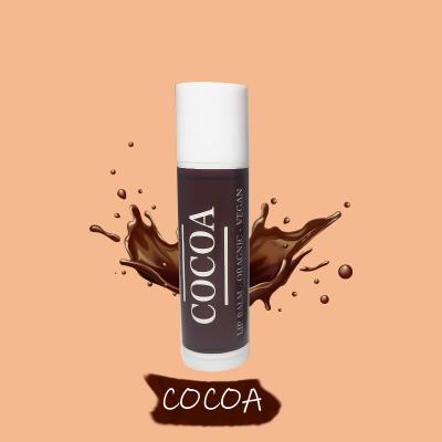 China Moisturizer Private Label Cocoa Lip Balm Vegan Natural Soft Moisturizing Treatment Lip Balm for sale