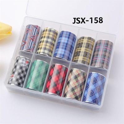 China Nail Art Decoration Wholesale 10 Box Flower Nail Rolls/Stickers Nail Foils With Popular Luxury Flower Pattern Laser Nail Foil for sale