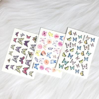 China Nail Art Sticker Nail Sticker Supplies Shell Animals Flower Watercolor Flowers Sea Butterfly Art Decoration Nail Water Decals for sale