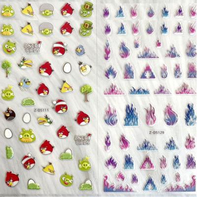 China 2022 Fashionable New Arrival 5D Cartoon Character Series Teddy Bear Stickers Flowers Birds Nail Stickers for sale