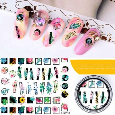 China 2021 Supplier Art Decoration Factory Direct Cute Lips Diamond Nail Decals Flower Heart Z-D Series Nail Fashionable Flamingo Nail Sticker Factories for sale