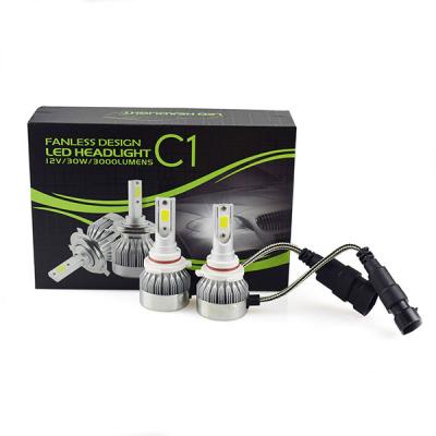 China High Quality C1 9006 LED Automotive Headlamp High Power Beam LED High Low Lamp Bulb Automobile Lamp IP67 Super White Waterproof for sale