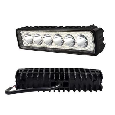 China Plastic Car Light Accessories 18w Car Led Work Light 12v Plastic Led Bar 6 Inch Spotlight White Led Tractor Working Light Offroad Bar for sale