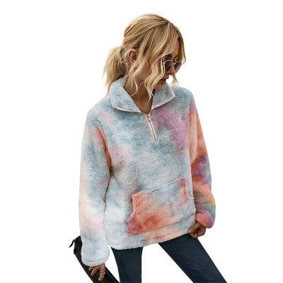 China Sale Winter Women Fabric Rainbow Adult Sherpa Fleece Waterproof Warm Sweater and Kids Tie Dye for sale