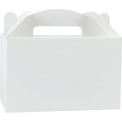 China Hot Sale Recyclable Gift Box With Handle 9.5 x 5 x 5 Inch White Paper Box Recycled Kraft Paper Gift Box for sale