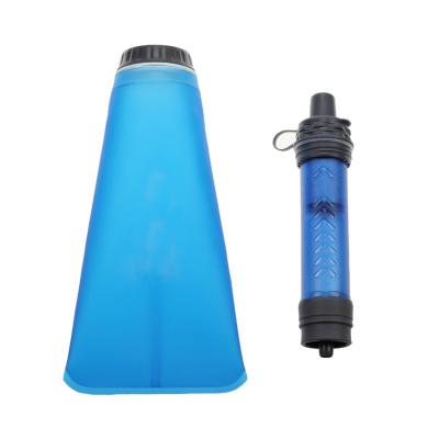 China Survival Camping Wholesale Gear Directly Water Drinking Bottle With Carbon Filter For Outdoor Camping Adventure Kit for sale