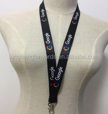 China Polyester Sublimated Print Wholesale ID Card Badge Holder Google Polyester Lanyards With Logo Custom for sale