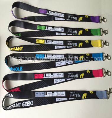 China Polyester OEM Heat Transfer Printed ID Card Badge Holder Polyester Custom Lanyard Key Chain for sale