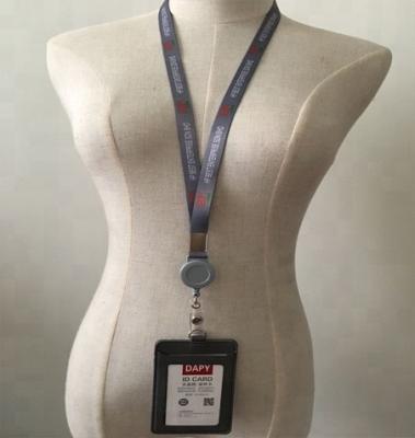 China Washable OEM Customized Logo Printed Retractable ID Badge Holder With Lanyard for sale